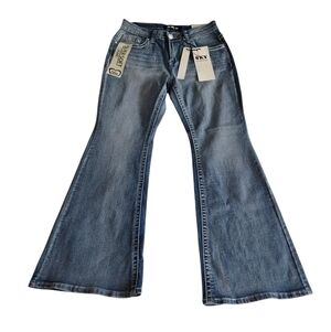 NWT Sky Premium Size 9/10 Embellished Super Soft Flare Jeans